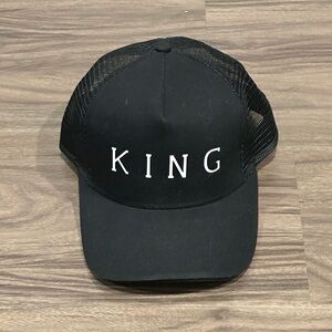 Black Trucker Hat - King